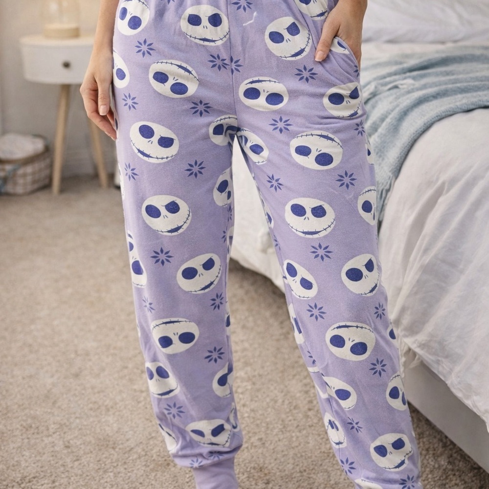 Disney Nightmare Before Christmas Womens S Pajama Pants Purple Jack Skellington